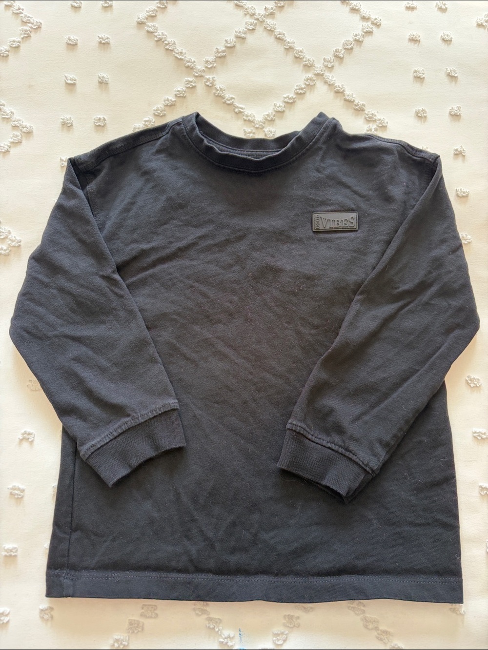 George Black Crewneck Sweatshirt with 'GOOD VIBES' Patch